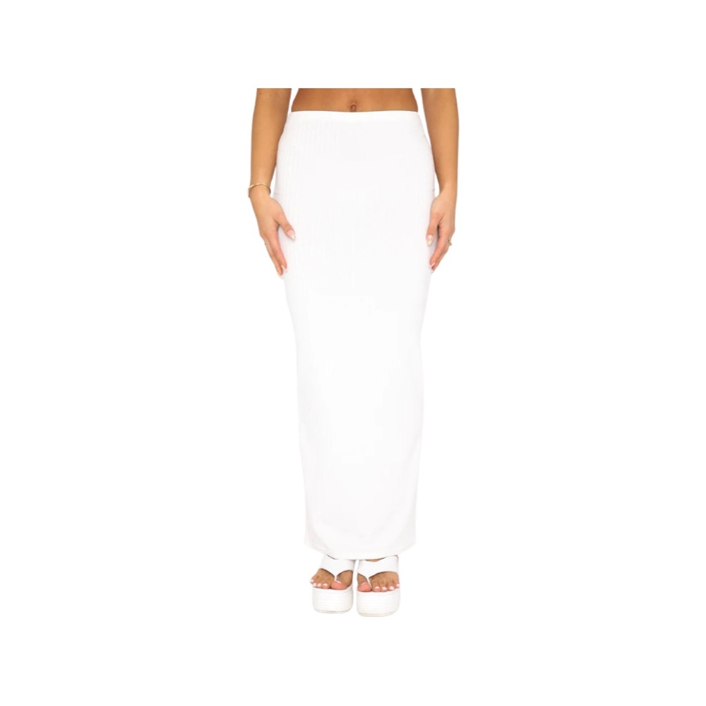 White Fox 🌸Walk Behind Me🌸 Women’s Ribbed Maxi Skirt - SZ M